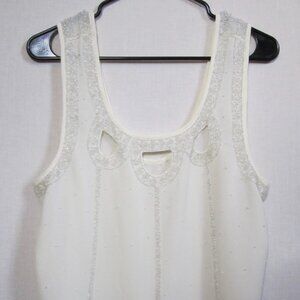 Elegant Vintage Cutout Tank Top with Beaded Details